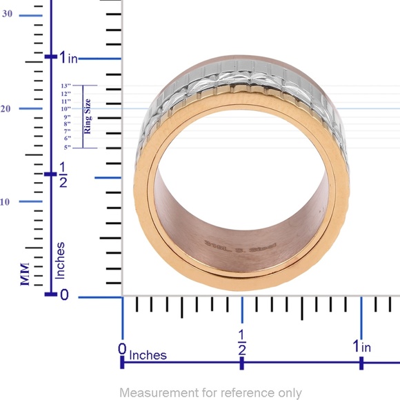 ION Plated YRG & Stainless Steel Ring (Size 6.5) - Picture 4 of 4